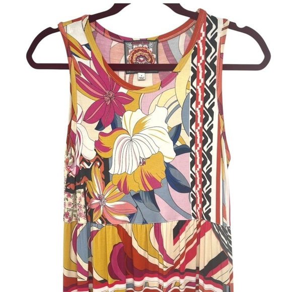 Johnny Was Rachel May Easy Fit Jersey Knit Colorful Tank Dress Women’s Small - Picture 8 of 14